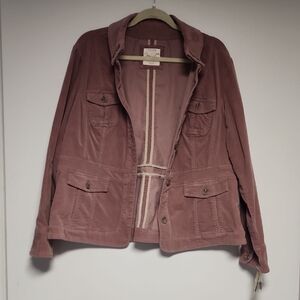 NWT Sonoma Mauve Woodrose Utility Jacket Size XL